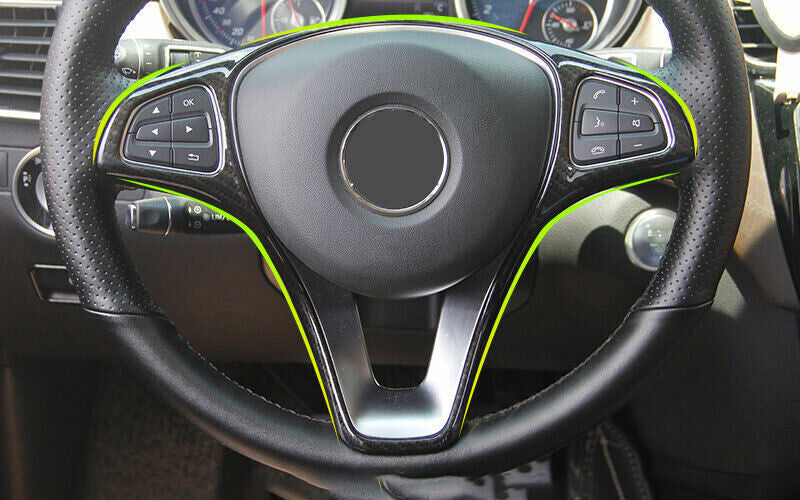 for Benz GLE GLS 2016-2019 Carbon Fiber Look Car Steering Wheel Frame Cover Trim