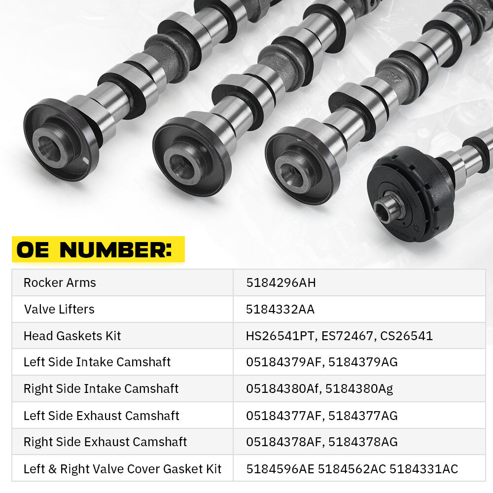 3.6L Pentastar Cam Camshafts Rockers Lifters Kit for Chrysler for Dodge for Ram 11-16