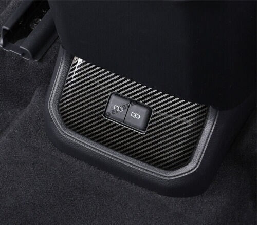 Steel Carbon Fiber Rear USB Socket Control Panel for Toyota Highlander 2020-2023