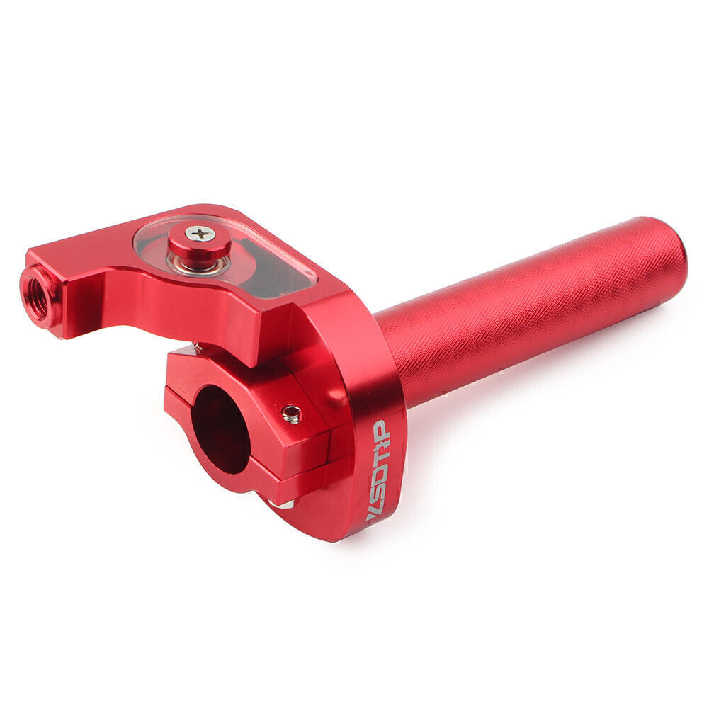 Red 7/8 Motor Handlebar CNC Hand Grip Twist Throttle Accelerator Universal