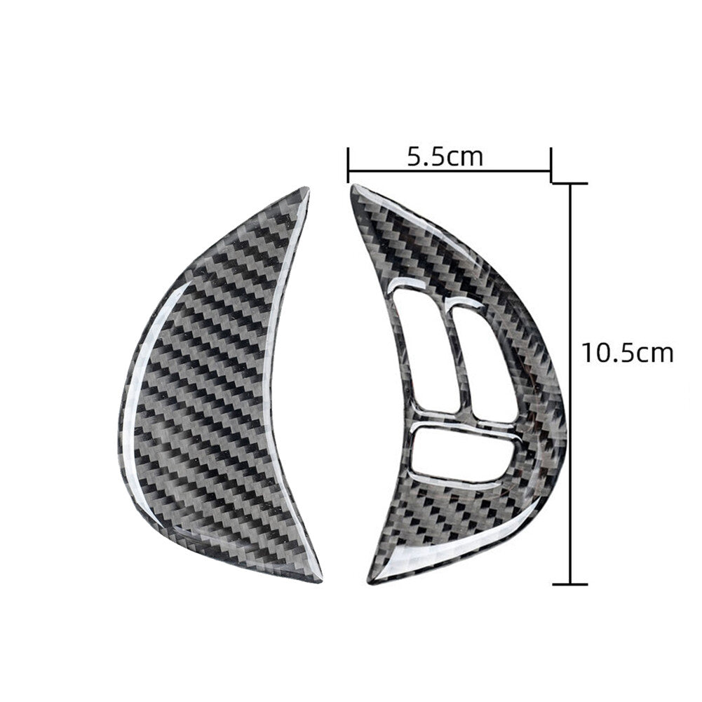 2x Carbon Fiber Steering Wheel Buttons Trim for Subaru Forester 2009-2013 Type B