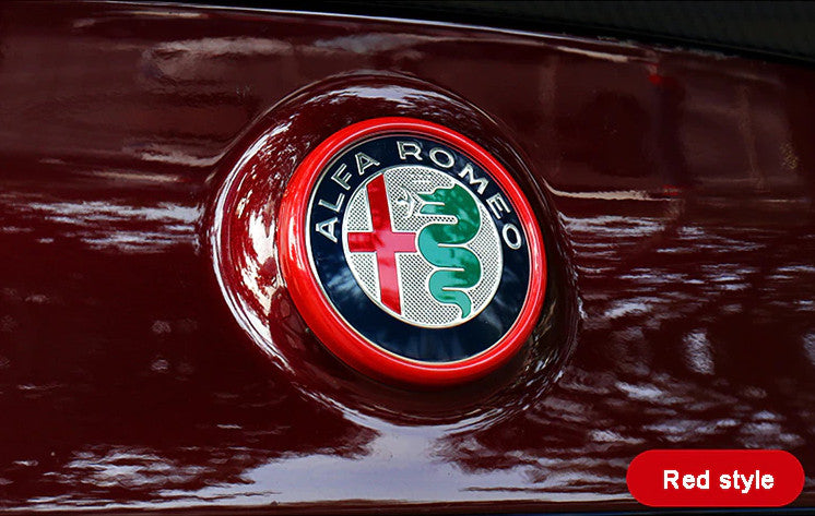 1-pack Red for Alfa Romeo for Stelvio Rear Boot Trunk Ring Badge Sign Cover