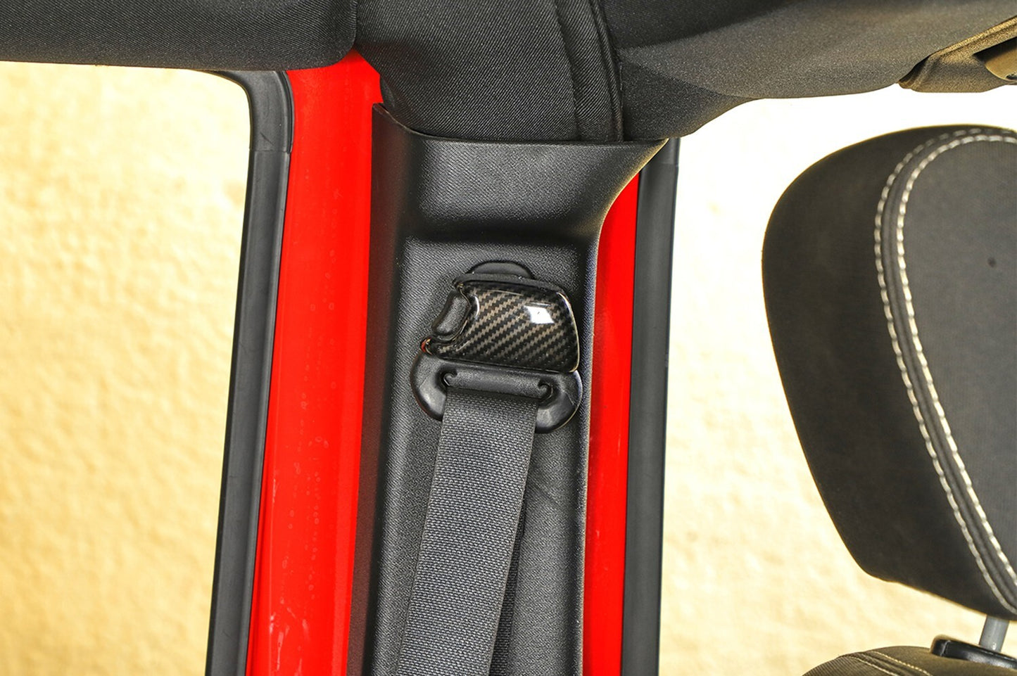 for Seat Safety Belt Buckle Cover Trim for Jeep for Wrangler JK 07-17 ABS Carbon Fiber