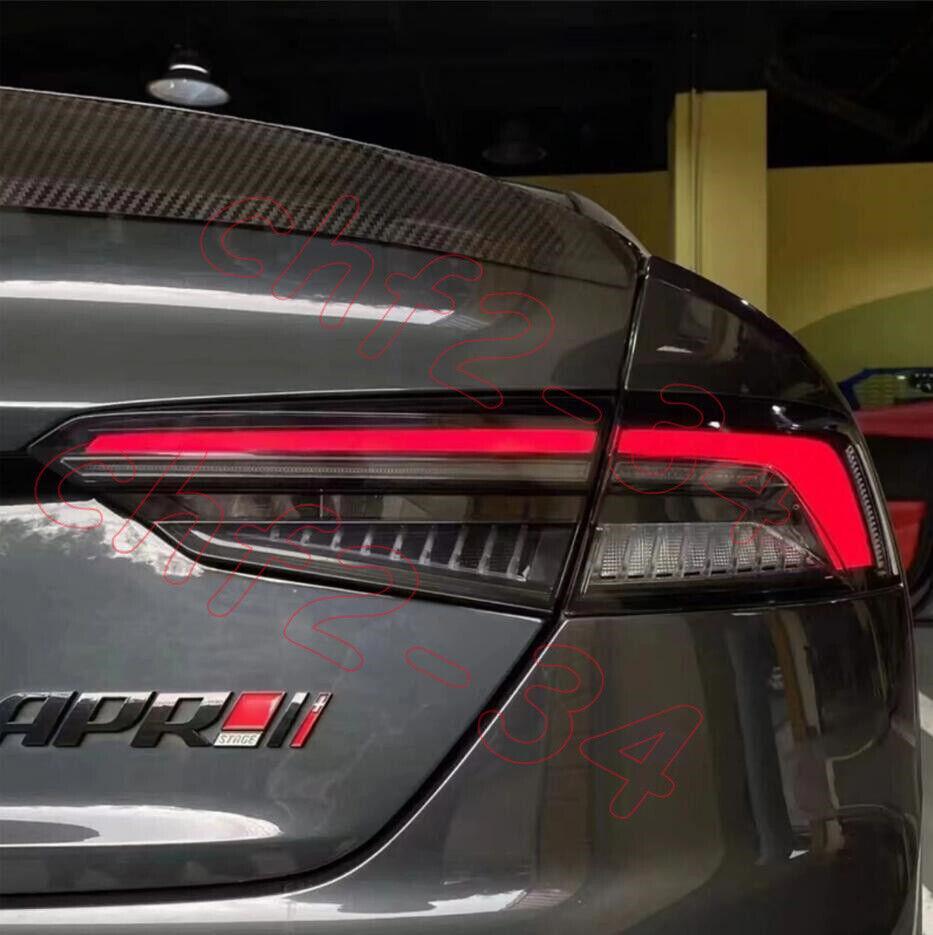 LED smoked taillights for Audi A5, S5, RS5 2019 - 2023, sequential turn signals.