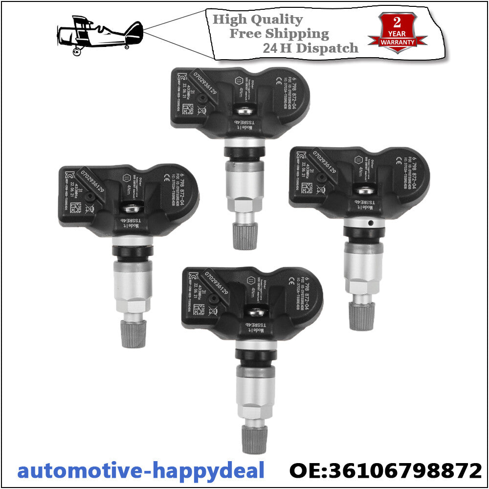 4PCS Tyre Pressure Sensor for BMW 5 F10 F11 6 F12 F13 F06 7 F01 F02 X1 X3 X4