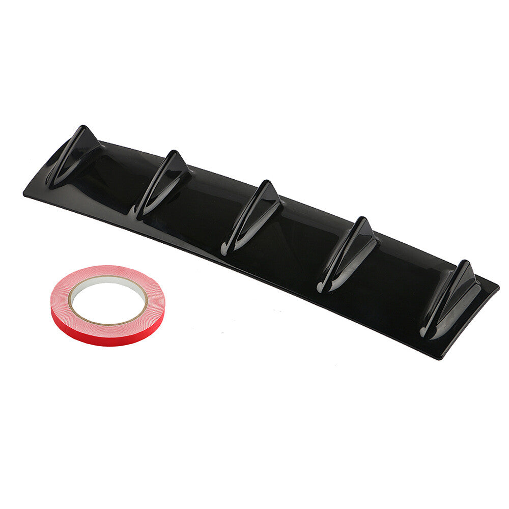 Rear Body Bumper Diffuser Shark 5 Fin Kit PU Spoiler Gloss Black Lower Universal