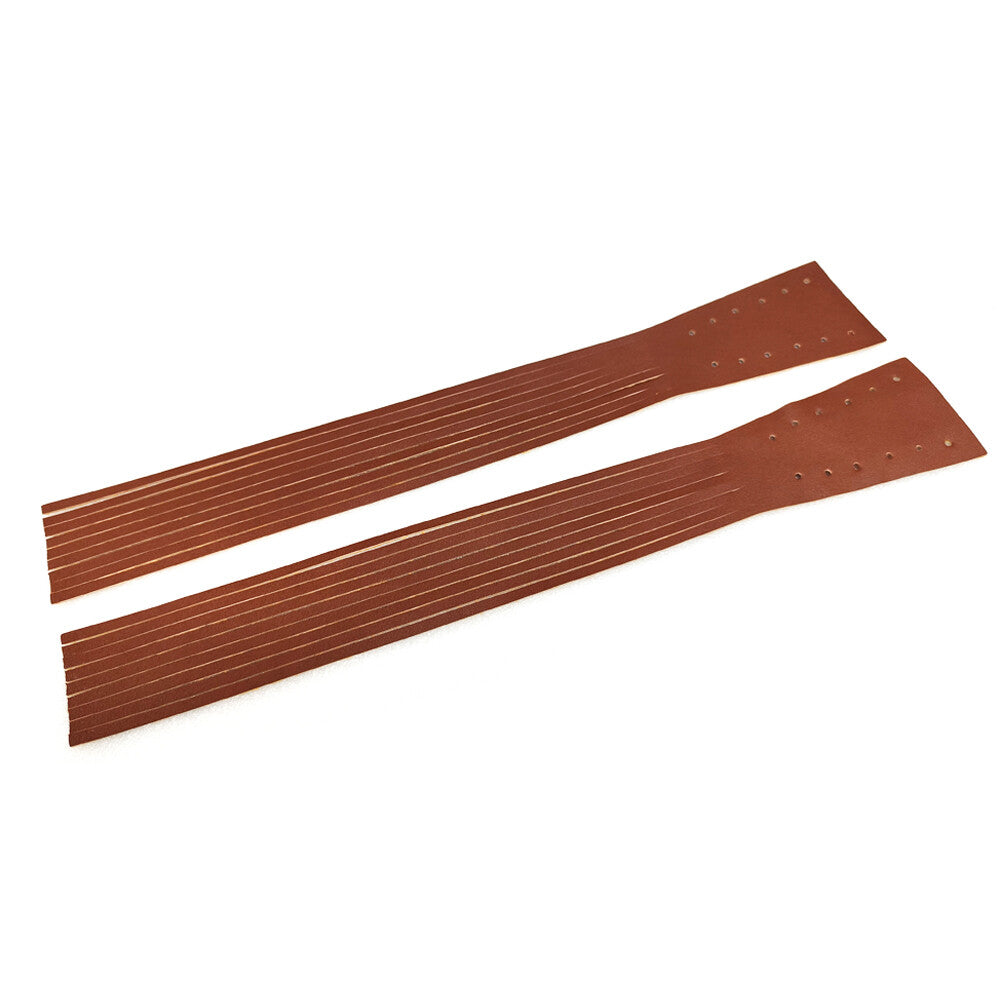 Motorcycle 12 Lace-up PU Leather Brake/Clutch Lever Fringe Long Tassels Brown