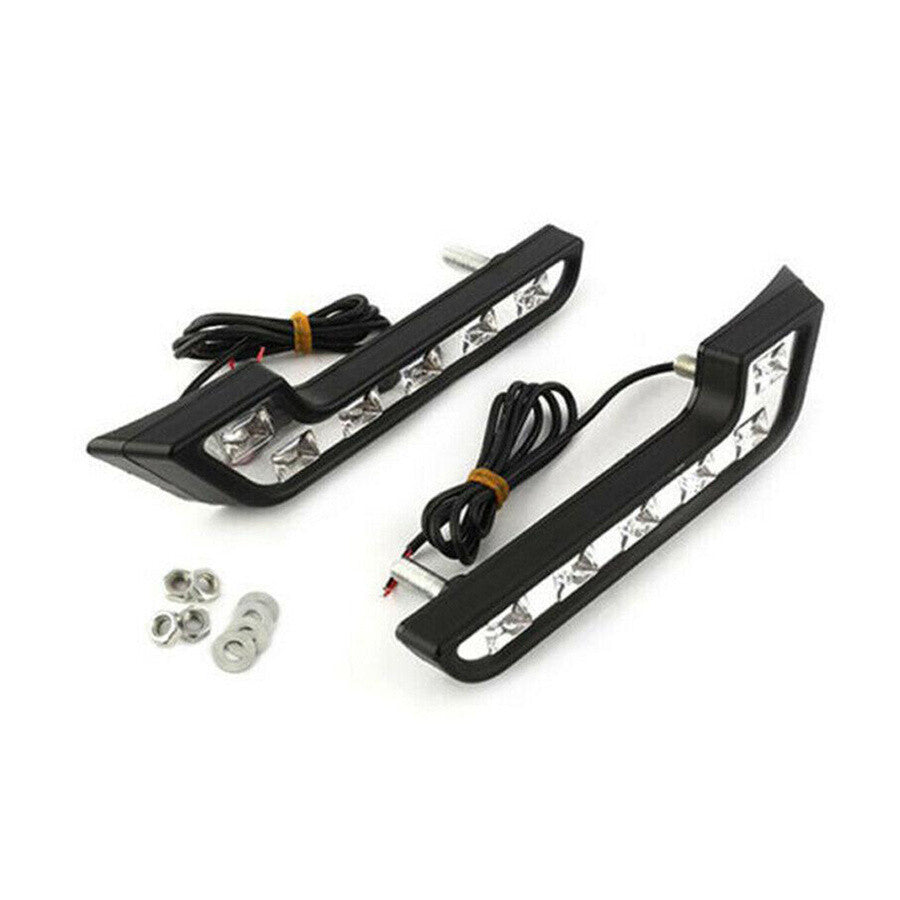 2Pcs White Car Daytime Running Light Fog Driving Lamp 6LED Strip Super Bright