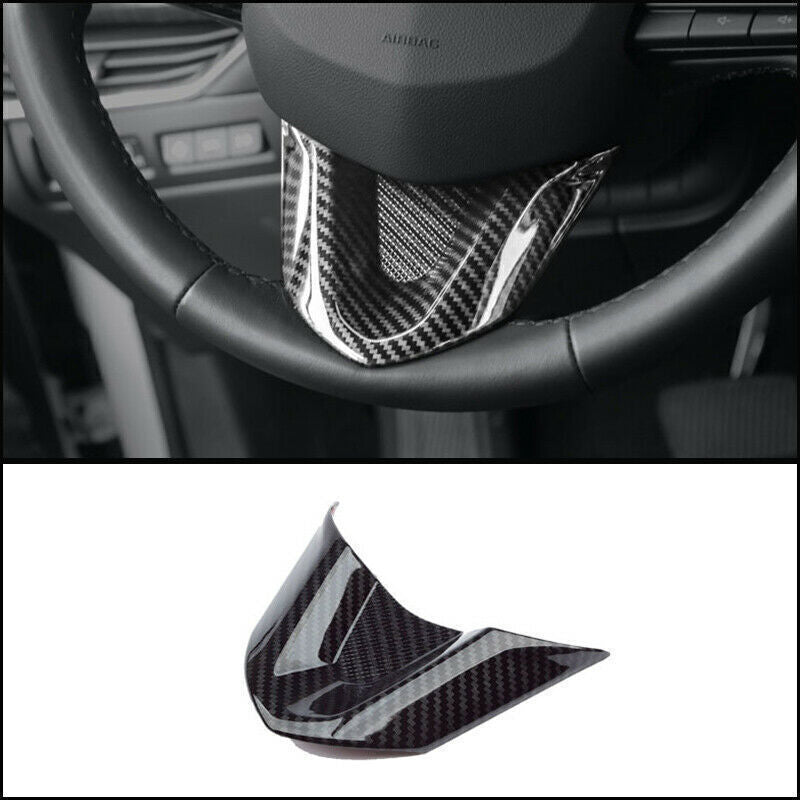 for Cadillac XT4 2019-2023 Carbon Fiber Look Steering Wheel Decor Cover Trim 3P