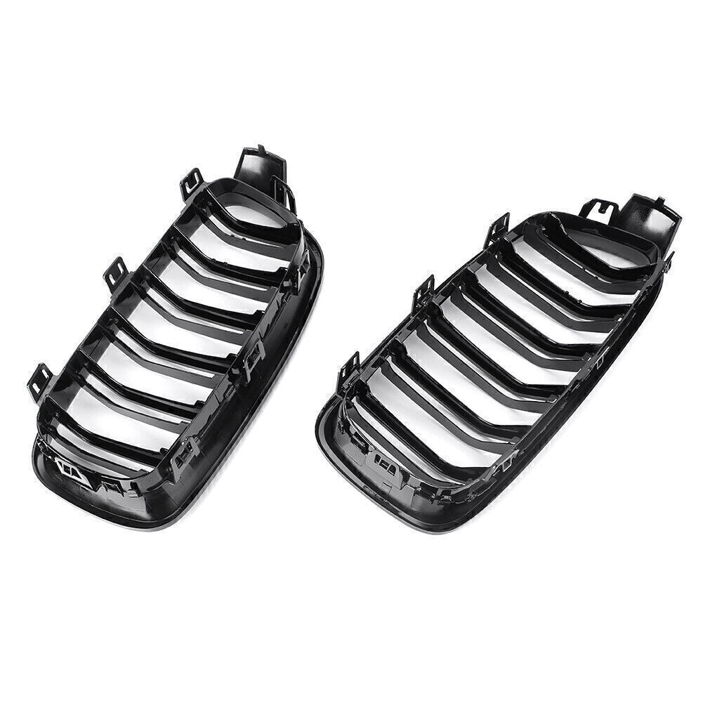 Upper Bumper Mesh Grille Fit for BMW 3-Series F30 F35 4D Painted Black 2012 - 2016