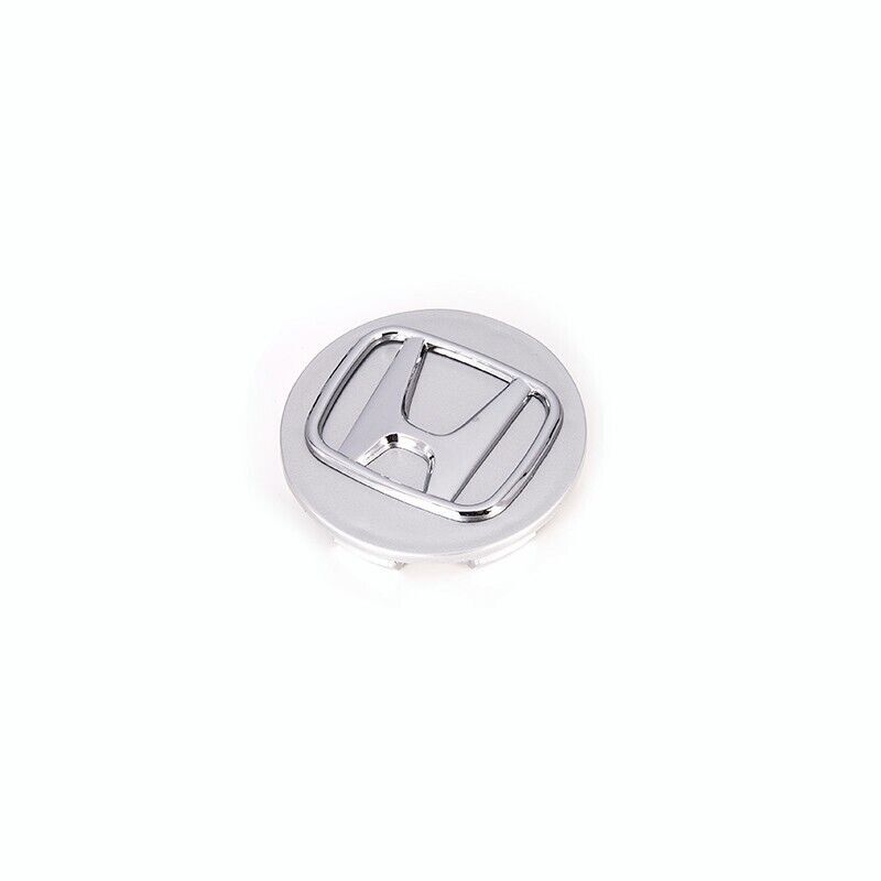 4-piece set of for Honda grey and silver wheel rims with center caps and chrome alloy logo, 69mm/2.75