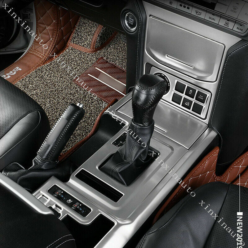 5pc silver Inner Gear Shift Panel Molding Cover Trim for Toyota Prado 2018-2021