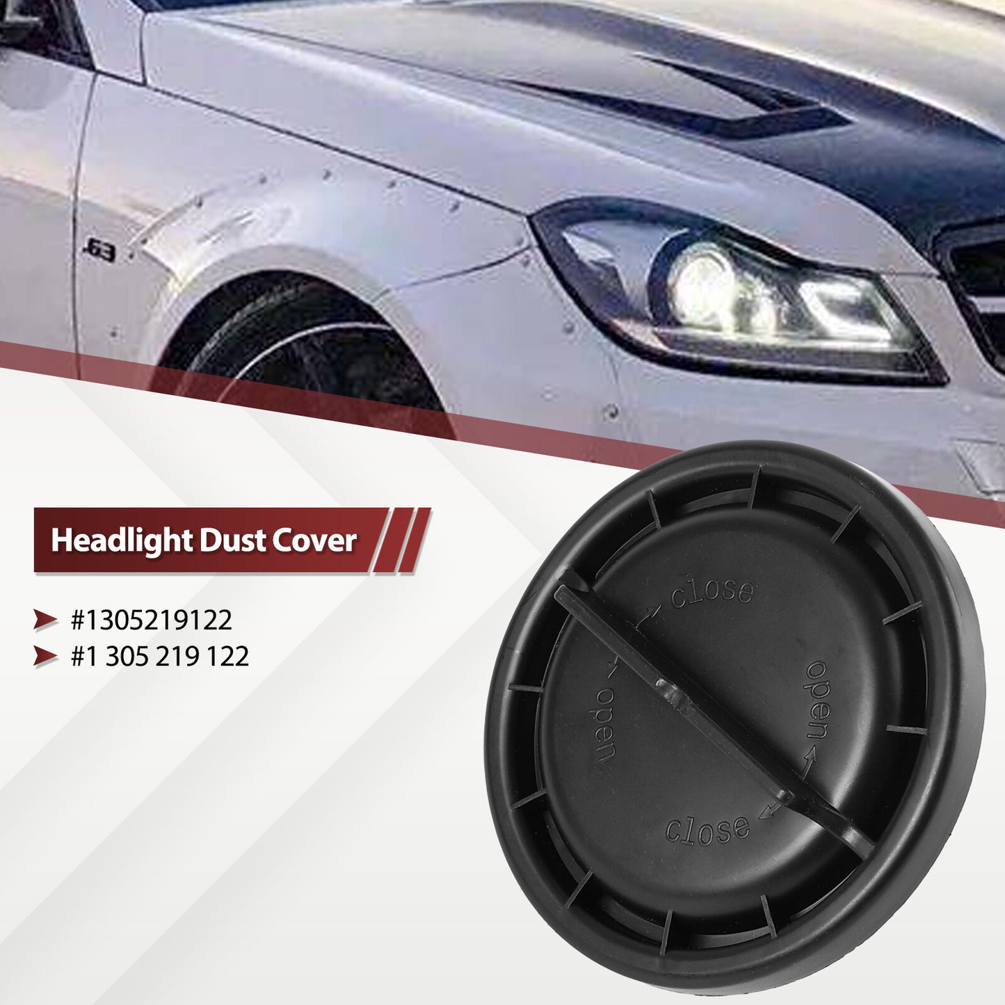 1x Replace Headlight Cover Cap Dust for Mercedes Benz W204 W212 W222 1305219122