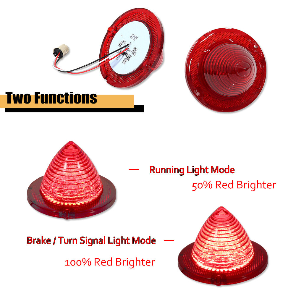 Suitable for 60-61 Impala for Chevrolet El Camino, red LED taillights, guide script pair