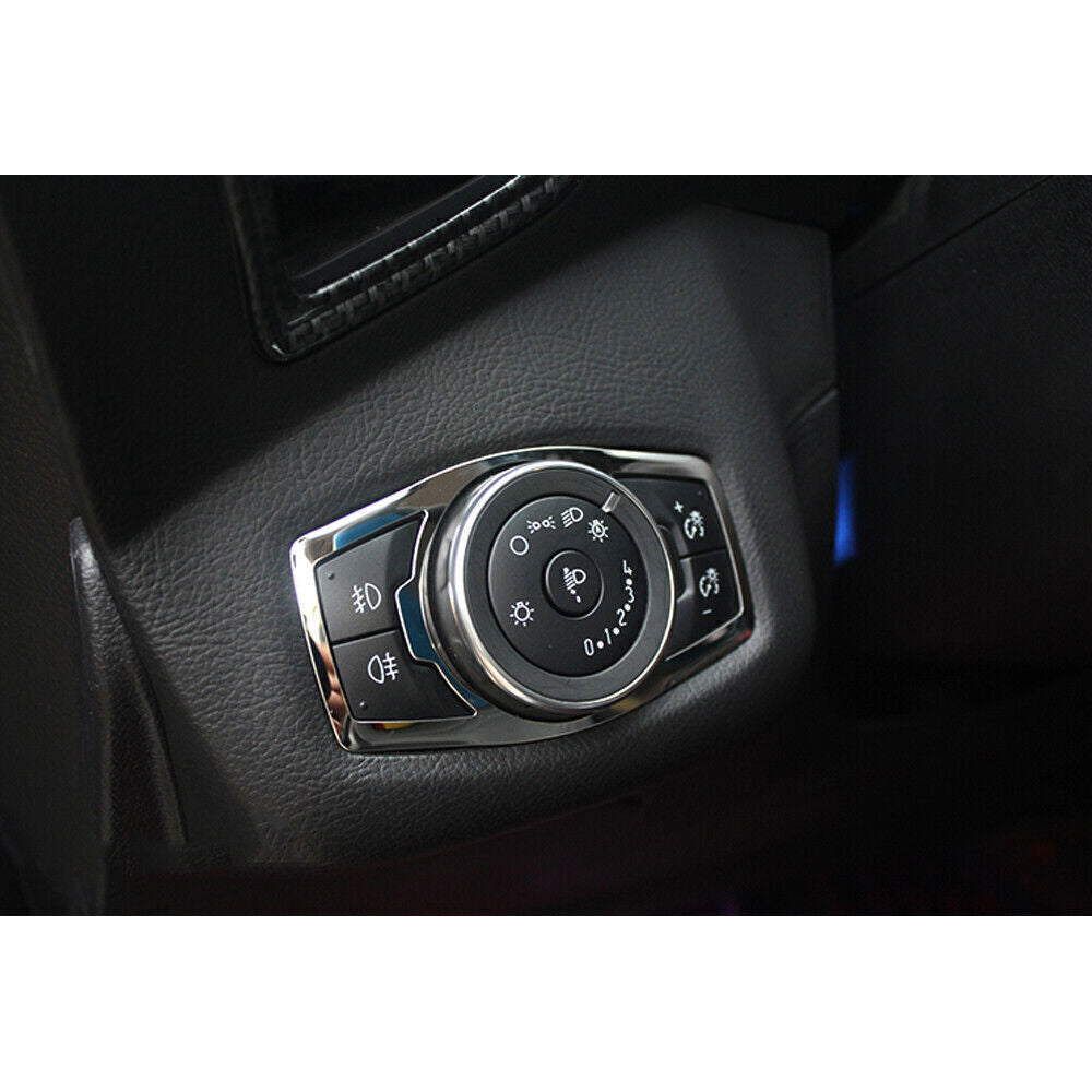 for Ford Escape Kuga 13-2019 Trim Matte Chrome Headlight Switch Control Frame 1X