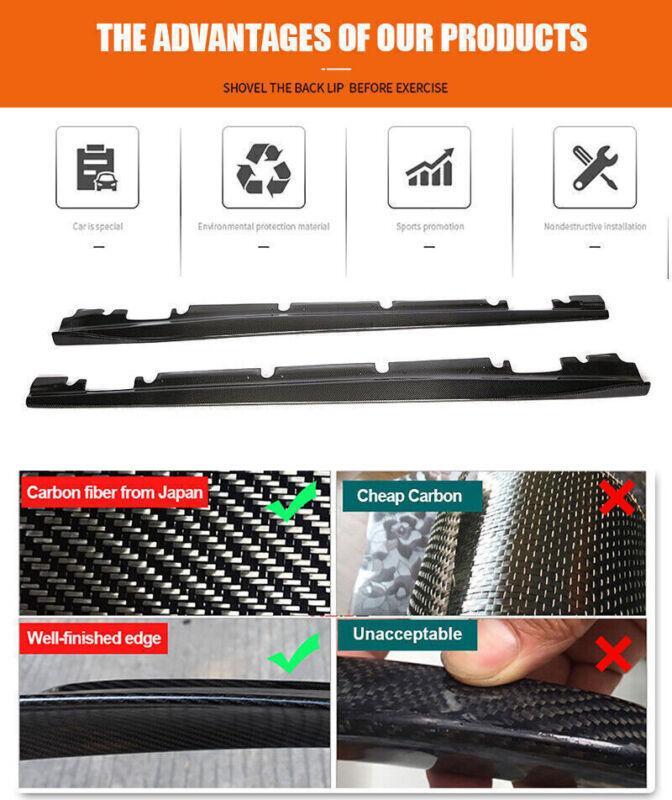 Carbon fiber side skirt panel lips for Mercedes-Benz W117, C117, CLA45, W176, A45 2013+