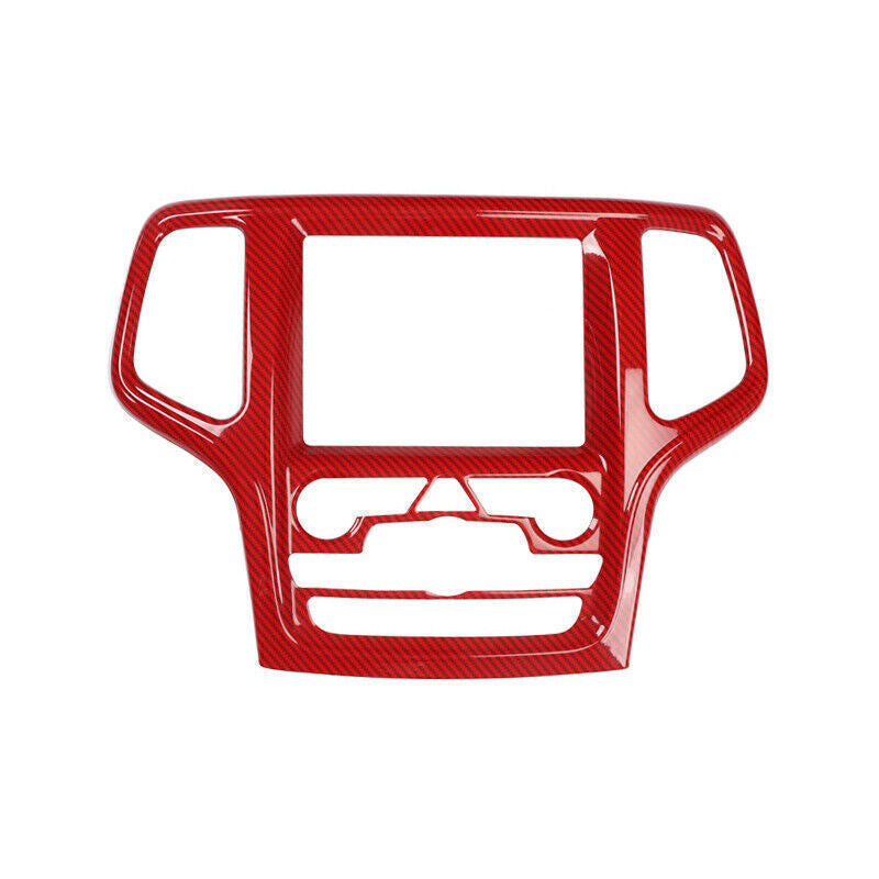 for Jeep Grand Cherokee 2014-2020 Red Carbon Fiber Central Navigation Cover Trim