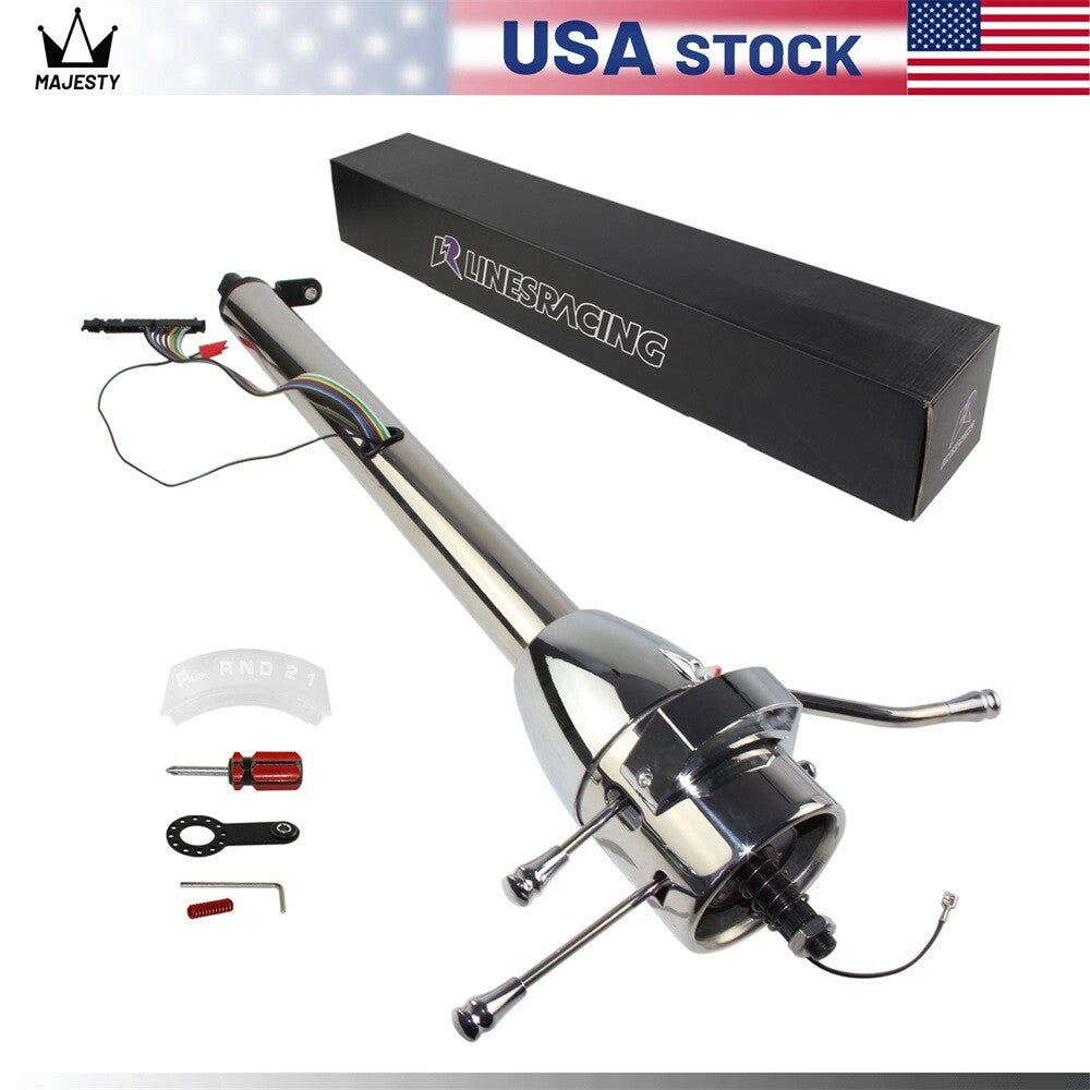 LR GM Silver 28'' Tilt AT Automatic Style Steering Column Universal for GM Cars