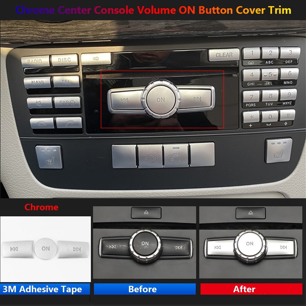 3x Apply To for Mercedes-Benz C GLK Car Center Console Volume Switch Cover Trim