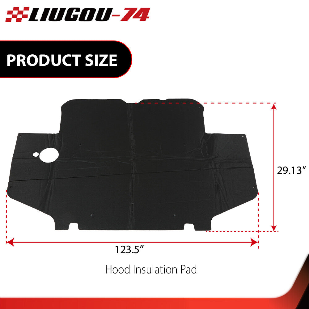 Range hood insulating pad 1/2 inch with clip fits 1995-2000 for Toyota Tacoma, black.