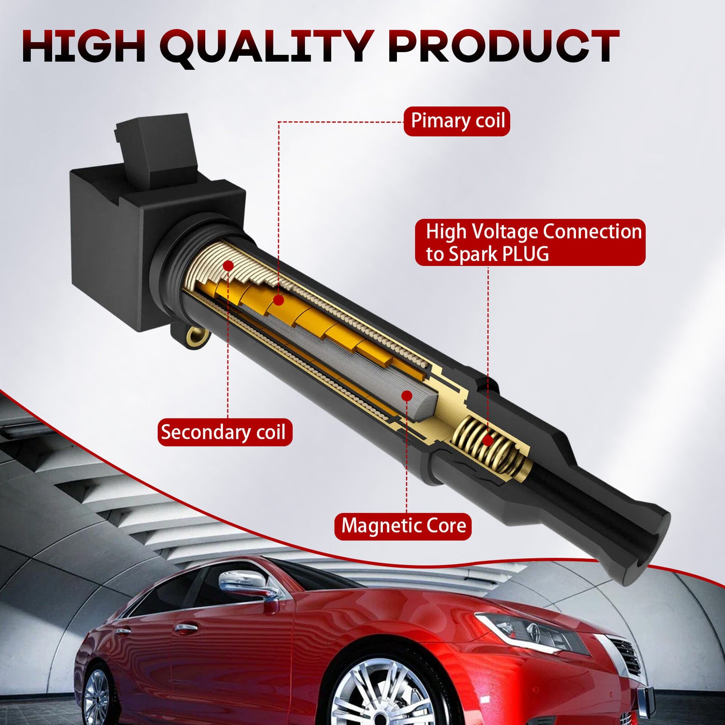 4x Ignition Coils Iridium Spark Plug for 2015-2020 for Audi A3 A6 TT Quattro UF765