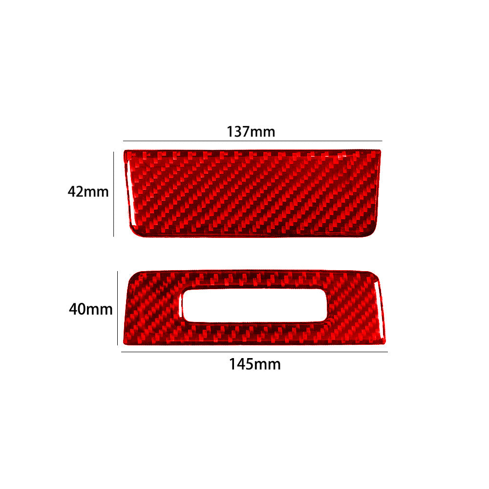 2x Red Carbon Fiber Rear Console Plate for Land Rover Discovery Sport 2015-19