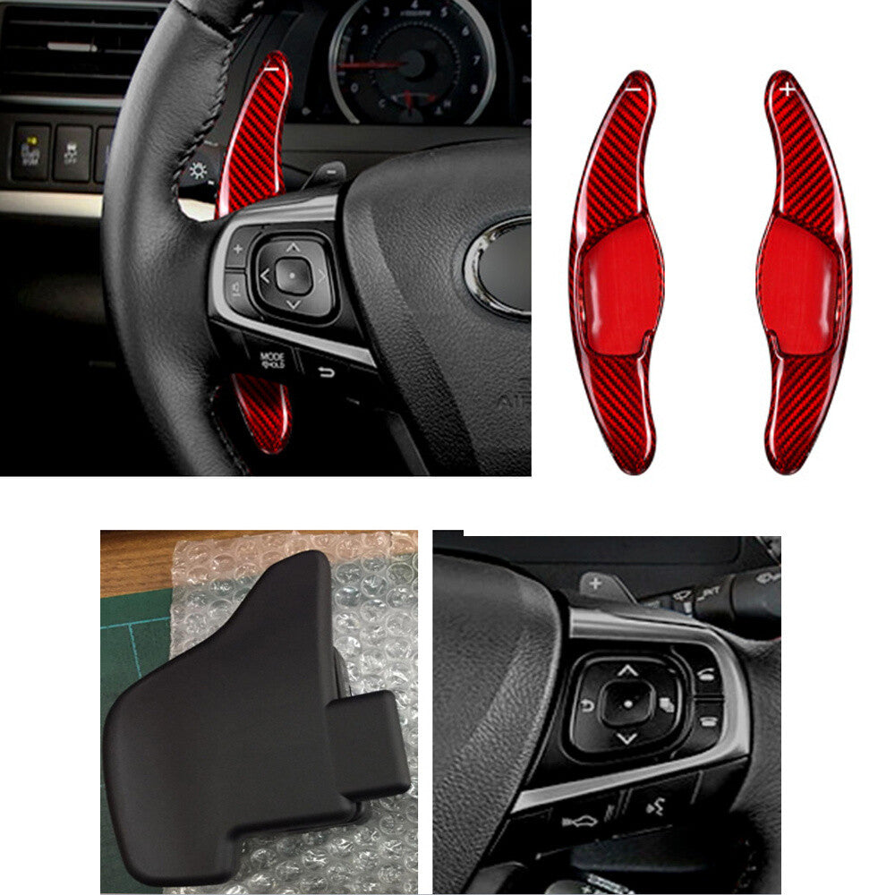 Red Carbon Steering Wheel Paddles Shifter For Toyot@ for Camry / for Corolla /RAV4 /Zelas