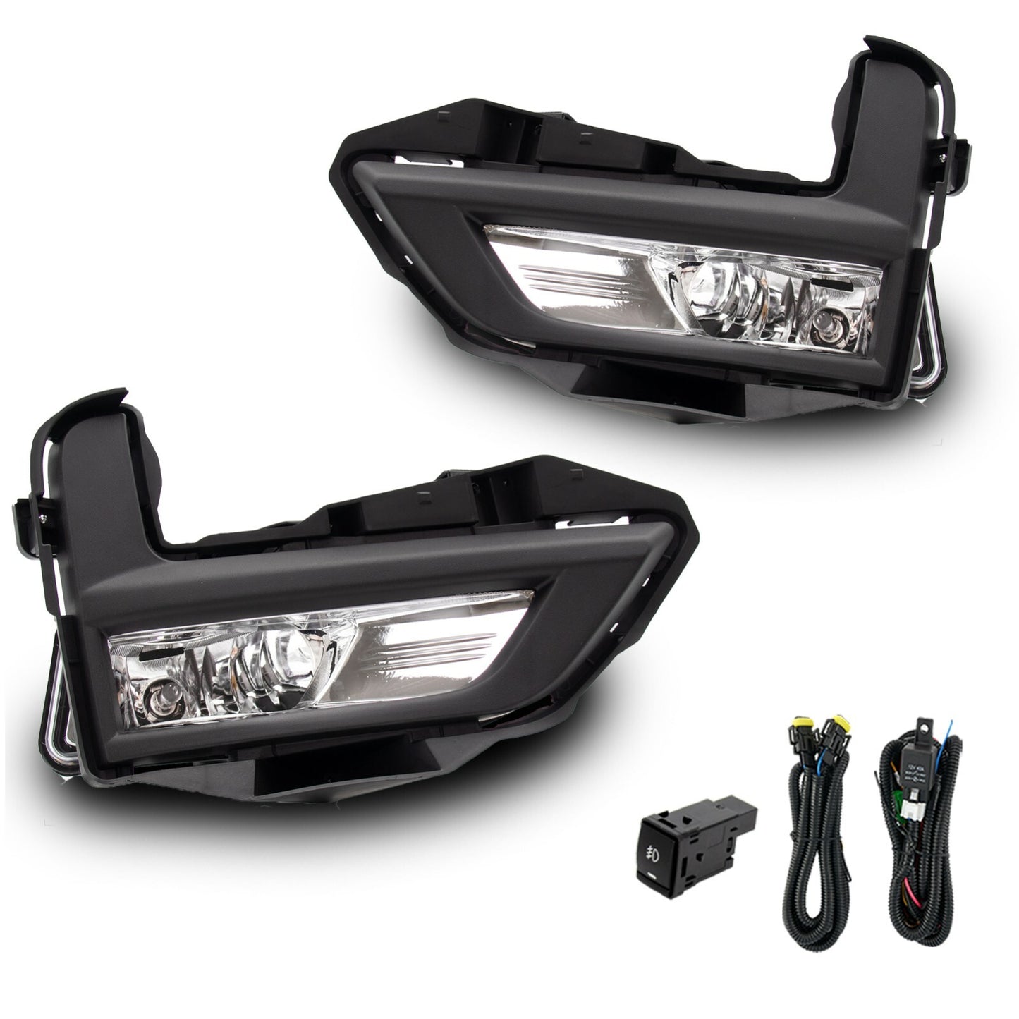 Fog light assembly suitable for 2017-2020 for Nissan ROGUE/X-TRAIL L+R (clear).
