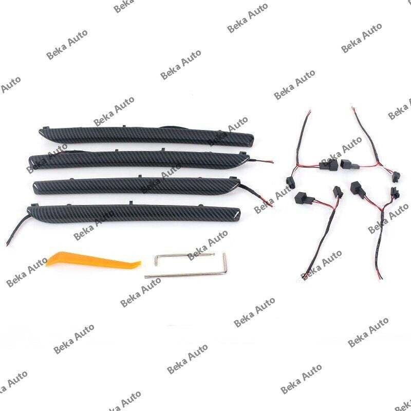 4-piece set of carbon fiber door LED light cover trim for Audi A3 S3 8V 2014-2019