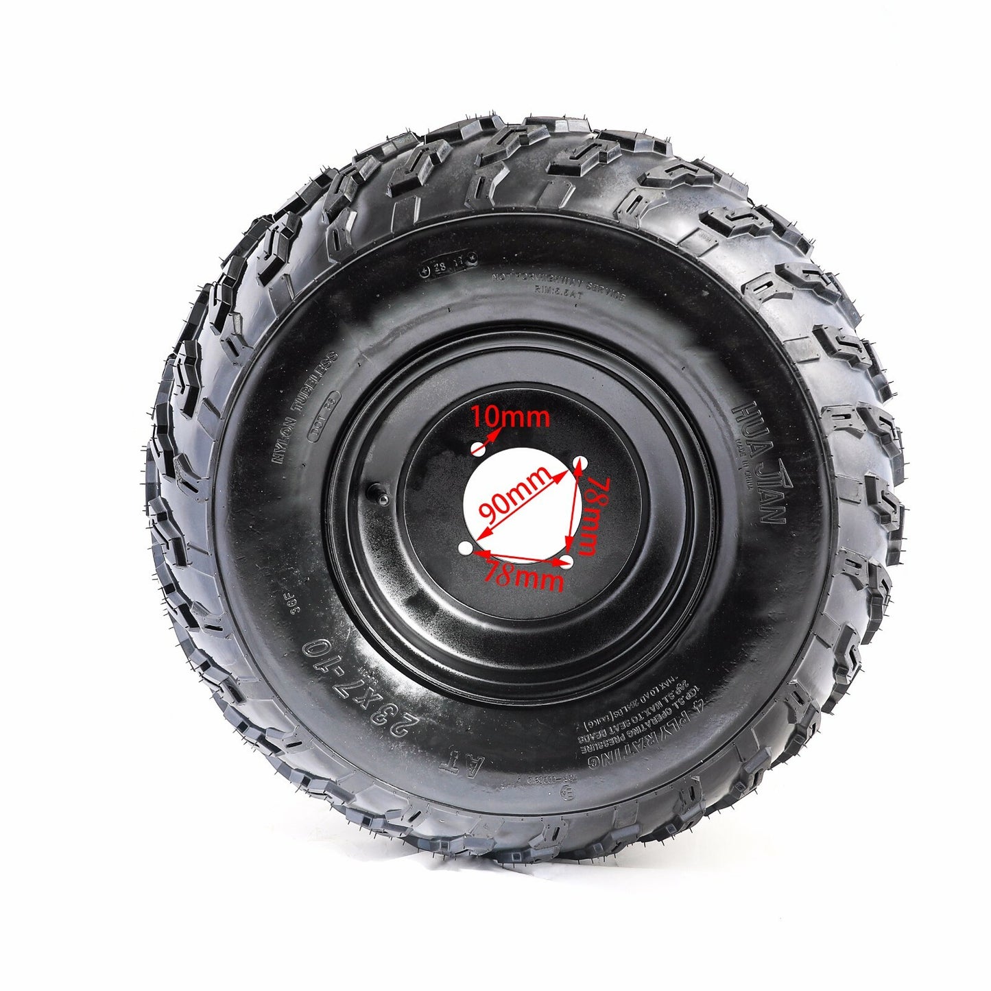 2-piece set of 23x7-10 wheels, 23x7x10 tires and rims, 4 lugs, Taodao all-terrain vehicle, four-wheel off-road vehicle, 200, 250, 300cc.