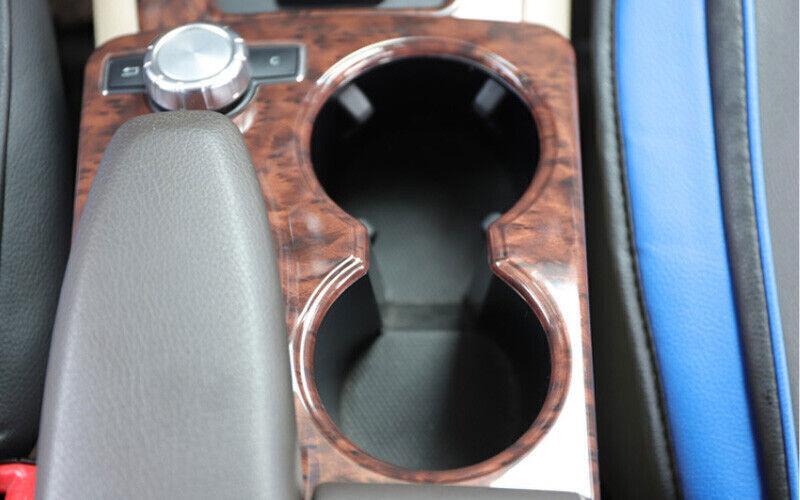 for Mercedes-Benz GLK 2009-2015 Agate Wood Gear Shift Water Cup Panel Cover Trim