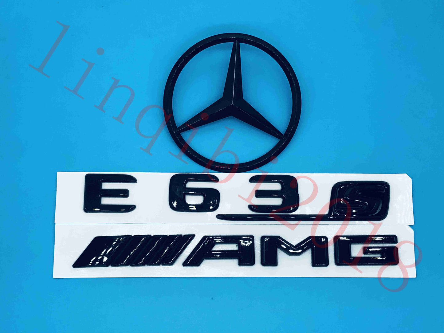 Glossy Black E63S AMG Trunk Logo Sticker Decal Badge Set for W213 E63