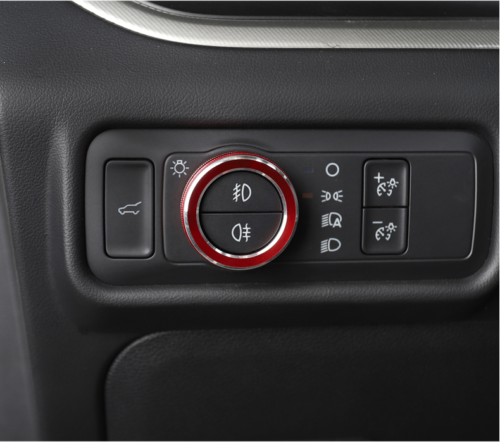 Red Alloy Headlight Switch Knob Button Cover Trim 1P for Ford Explorer 2020-2023