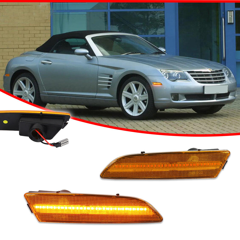 Full LED amber front marker lights for 2004-2008 for Chrysler Crossfire
