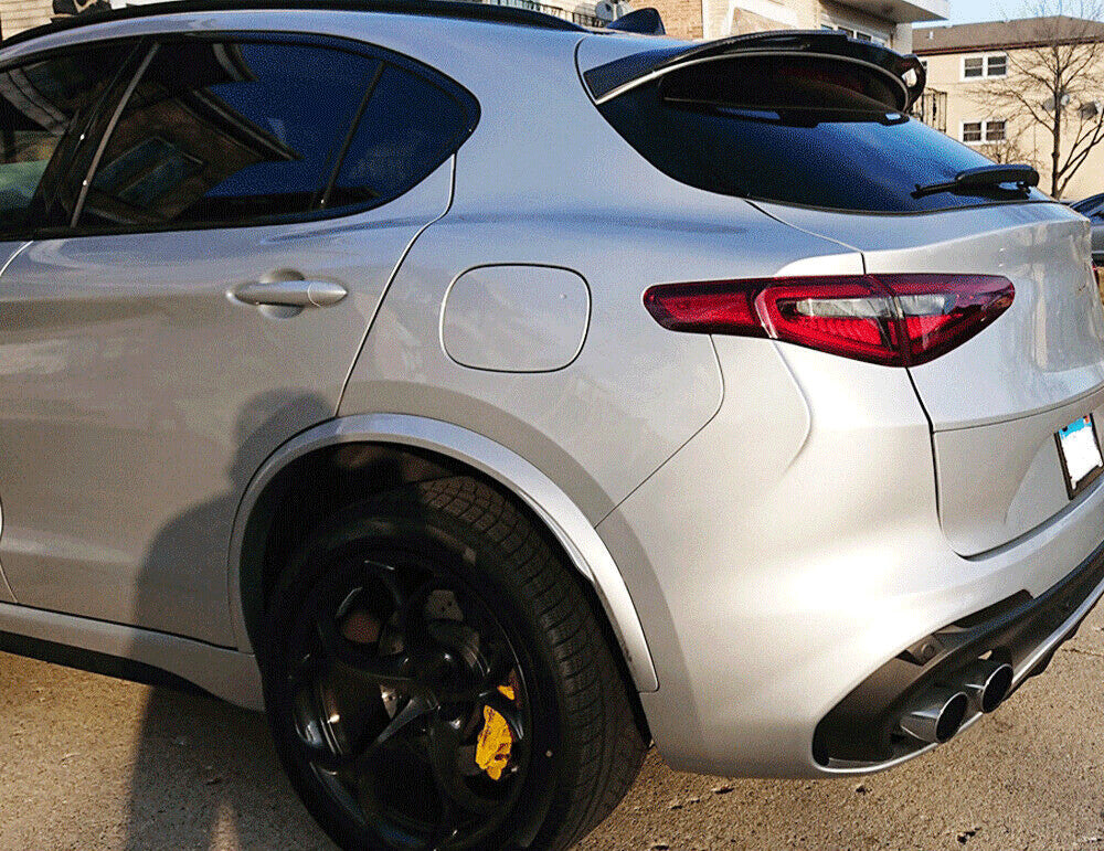 Fit for Alfa Romeo for Stelvio 2017-20 Gloss Black Rear Roof Spoiler Trunk Wing Lip