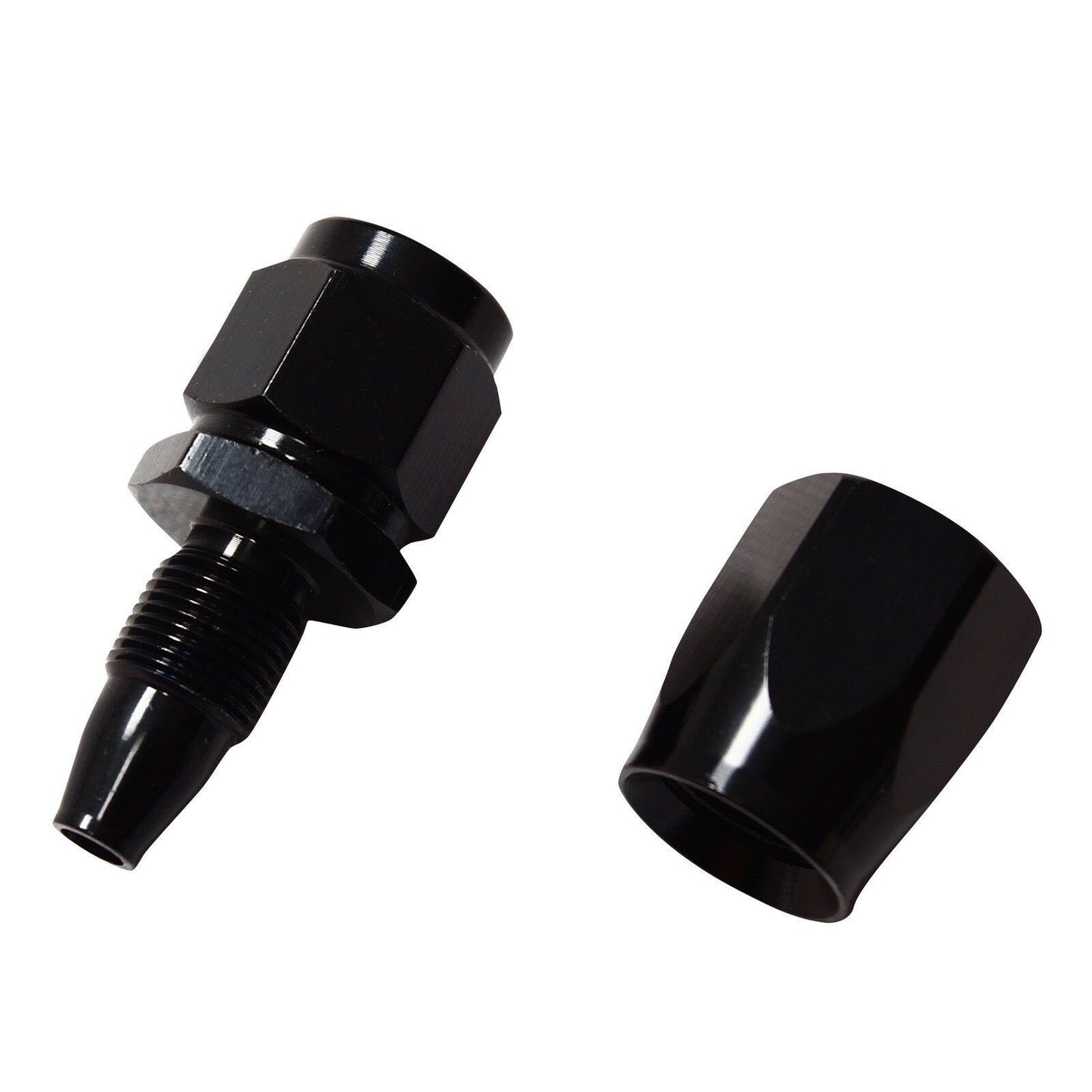 Universal 8AN -8AN 1PC Straight Swivel Oil Fuel Adapter Black Hose End Fitting