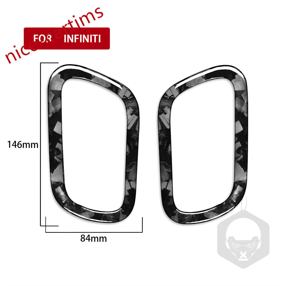 Forged Carbon Inner Door Handle Ring Trim for Infiniti G37 2Dr 2010-13 Q60 14-15