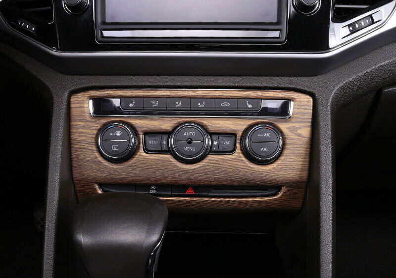 for Volkswagen Atlas 18-23 ABS Wood Grain Console AC Button Control Frame Trim