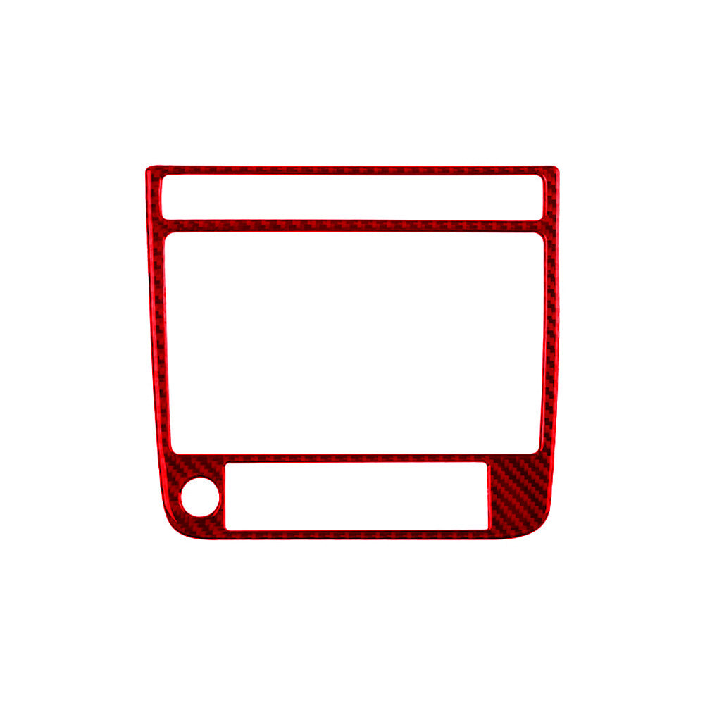 Red Navigation Frame Trim Cover Type-A Carbon Fiber for VW Touareg 2011-2018