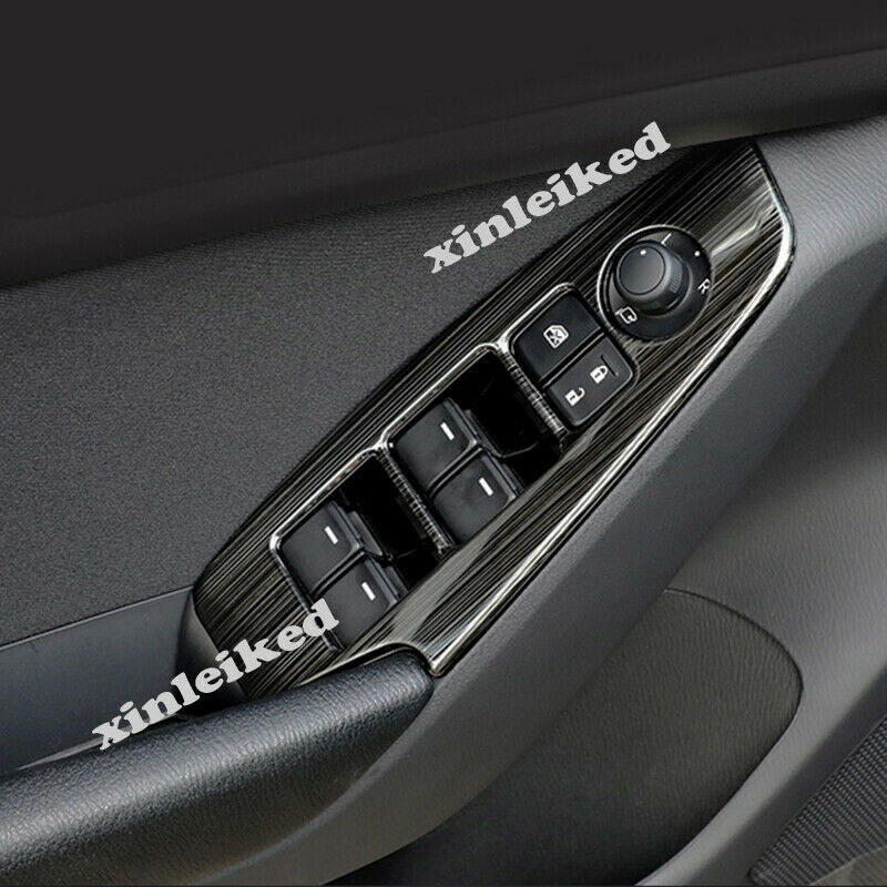 Black Stainless Window Lift Switch Decor Cover Trims for Mazda 3 Axela 2017-2018