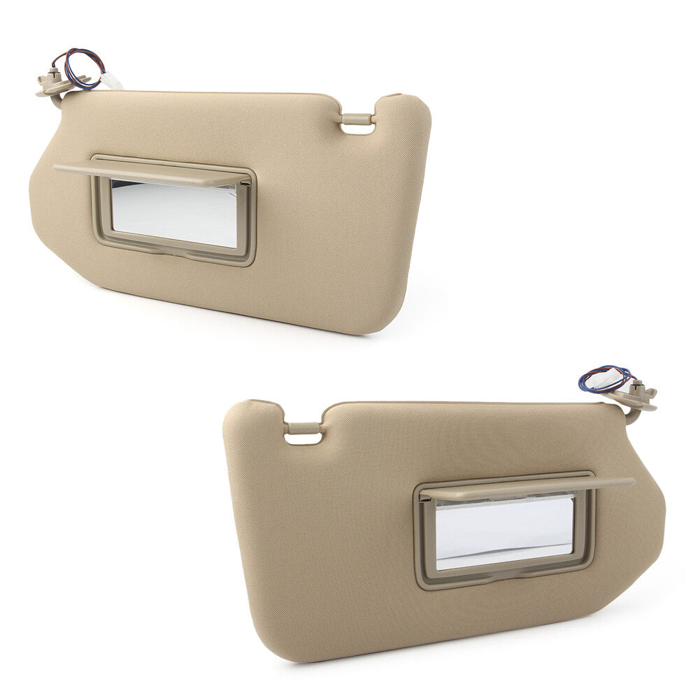 2x Sun Visor With Lamp Tan Fit 2013-2018 Pathfinder Fit 2014-2017 for Infiniti QX60