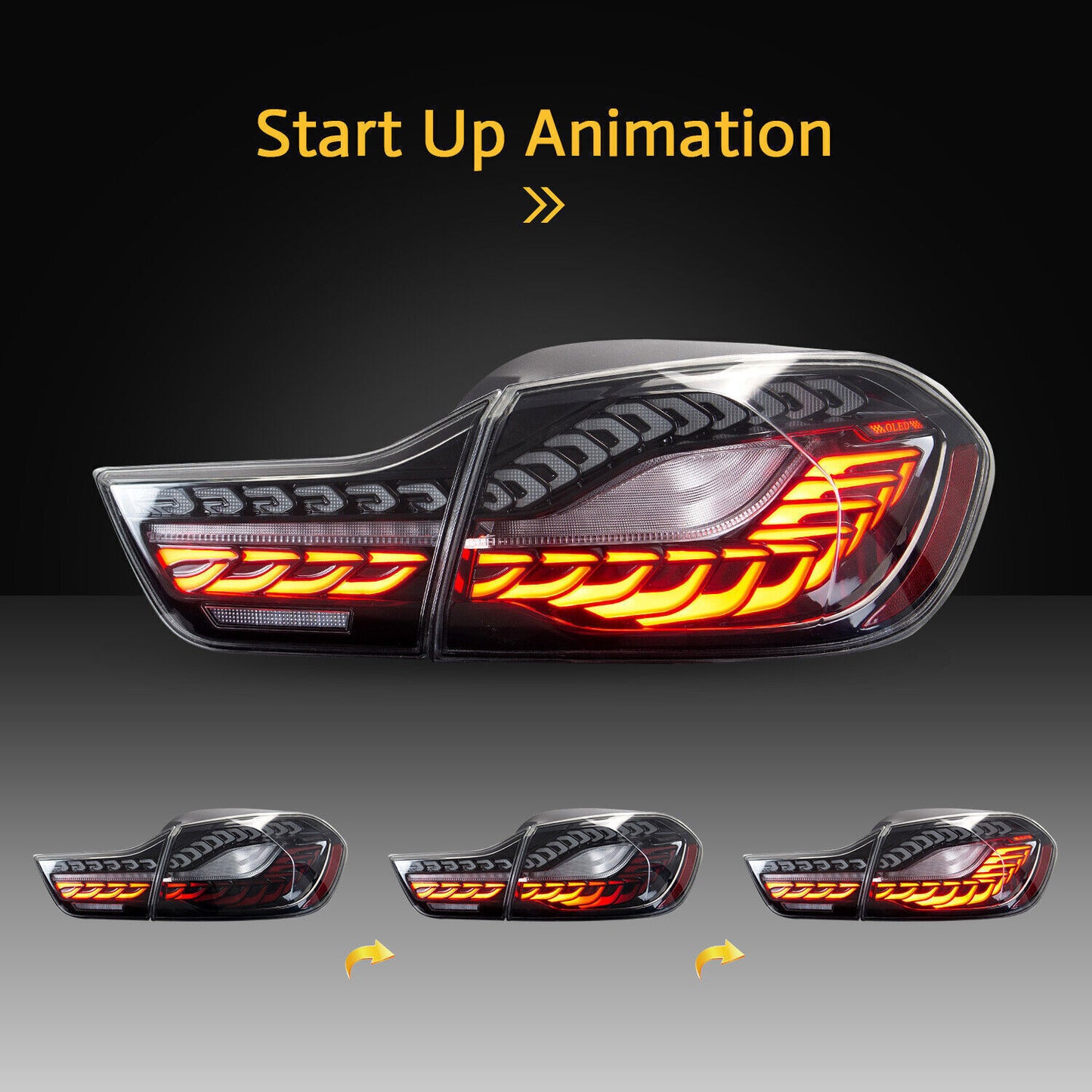 2Pcs Clear LED Tail Lights for BMW M4 F32 F33 F36 F82/83 2014-2020 Animation