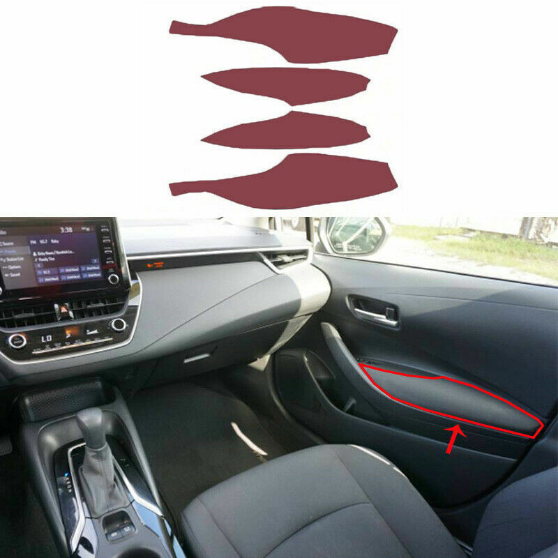 Burgundy Red Leather Inner Door Armrest Cover 4pcs for Toyota for Corolla 2020-2023