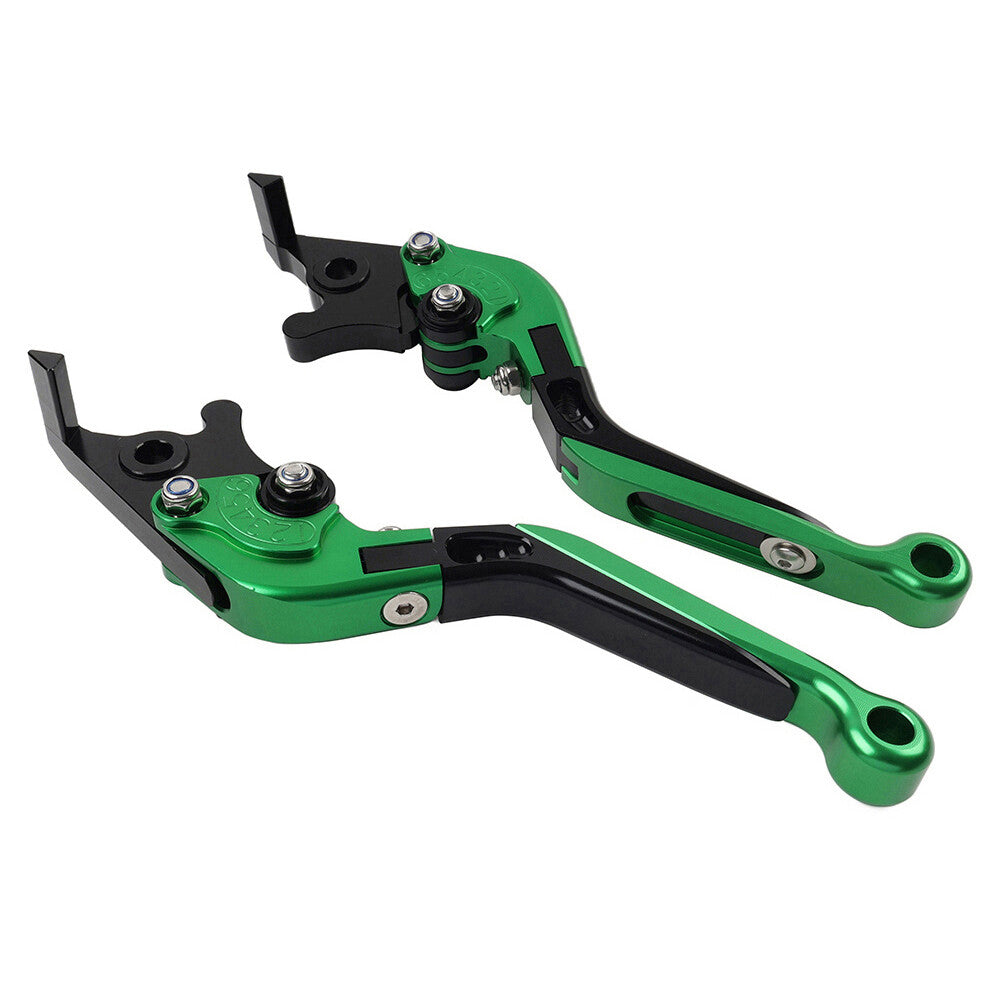 CNC Folding Extendable Brake Clutch Levers for Kawasaki ZX10R/RR/KRT 16-20 Green