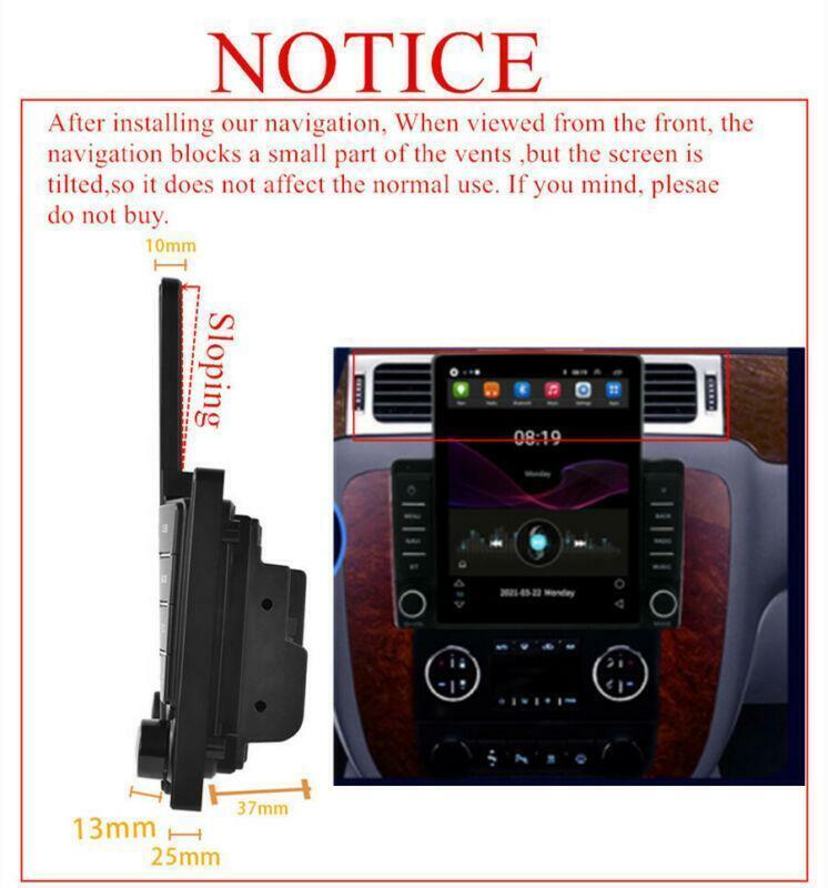 9.5 Vertical Android 10.1 Stereo Radio Player Head Unit for Chevy Silverado for GMC