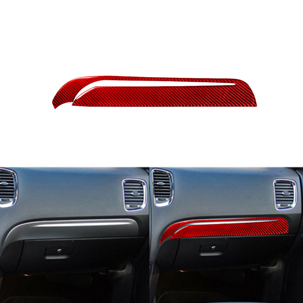 9Pcs Red Carbon Fiber Steering Wheel Door Cover Trim for Dodge Durango 2014-2020