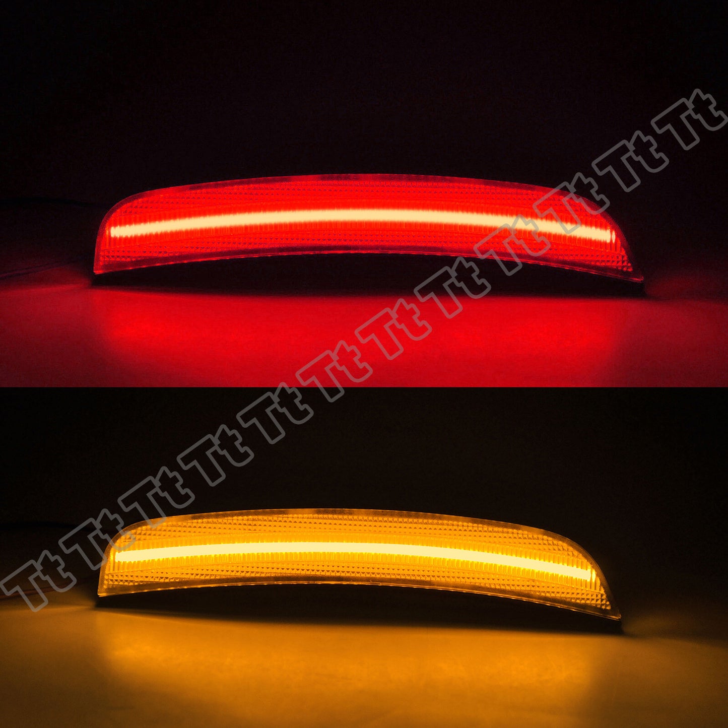 Four LED side marker lights for 2015-2022 for Chrysler 300C 300S, before and after smoke.