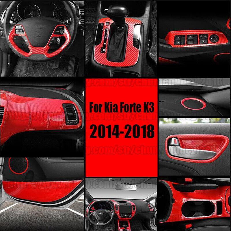 for Kia Forte K3 14-16 Carbon Fiber Car Central Console Gear Shift Panel Trim