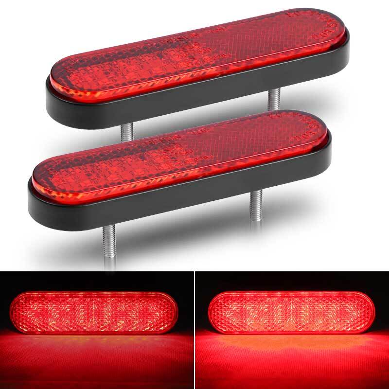 2x Reflector 24LED Red Rear Tail Brake Stop Light Universal Motorcycle Car Truck