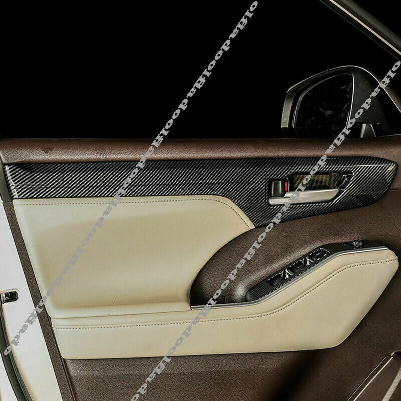 4X ABS Carbon Fiber Inner Door Bowl Molding Trim for Toyota Highlander 2020-2023
